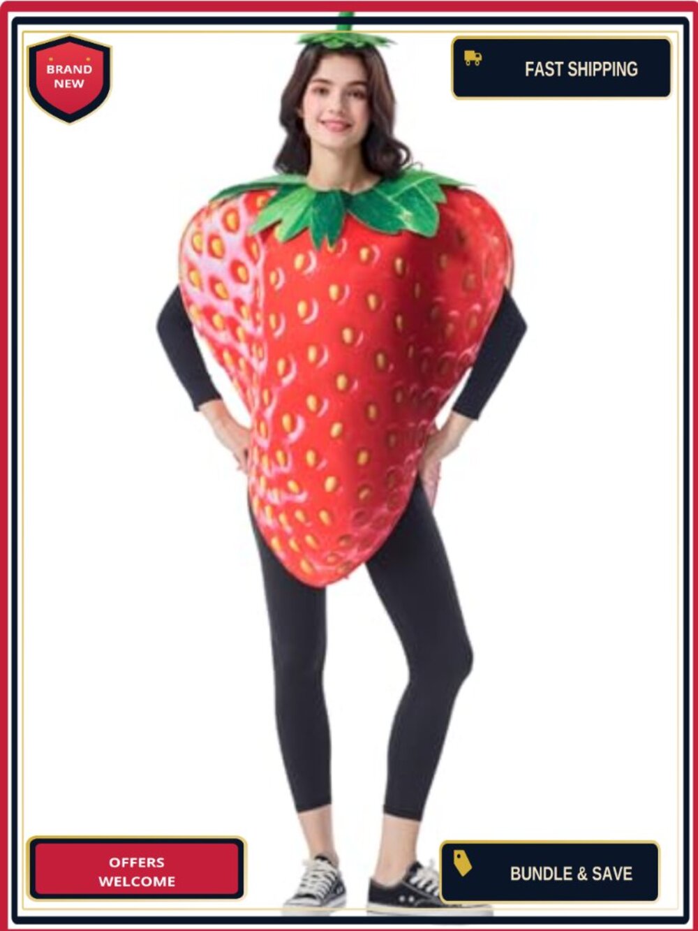 Strawberry Costume Adult One Size 100% Polyester Halloween Food Party